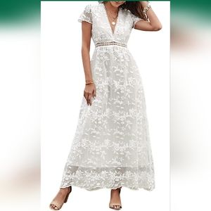 Boho Style Deep V-Neck Maxi Dress